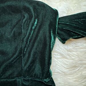 Fashion Nova Medium Off Shoulder Velvet Dress with Slit